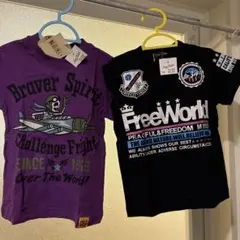 カジュアルTシャツ2枚セット（紫・黒）