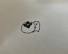消しゴムはんこ/柿を持つくまさん