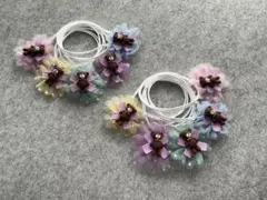 トリミングチョーカー♡18 ⌘ カラフル　レース　クマさん/10本⌘