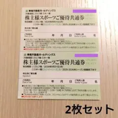 東急不動産 株主優待券 スポーツご優待共通券 2枚セット