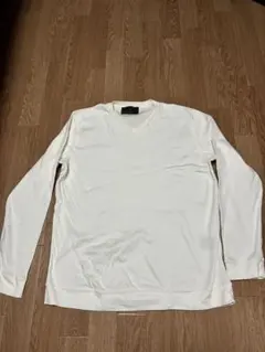 NORMAL JERSEY ホワイト Vネック長袖カットソー XLのサムネイル
