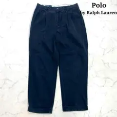 90s ポロラルフローレン ポロチノ チノパン 33/30 ネイビー　E327