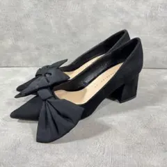 ZARA ザラ リボン付 ポインテッドトゥ パンプス 黒 35 22.5cm