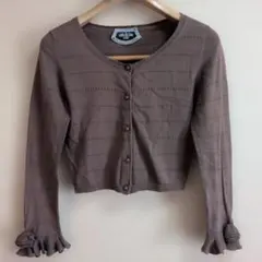 MARLENEDAM ITALY カーディガン ブラウン フリル袖