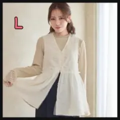 tal.by yumi. ジャガード ベスト L 中白 しまむら 新品 匿名配送