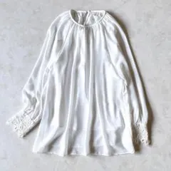 【極美品】ANAYI アナイ 白シフォンブラウス 38 M 長袖