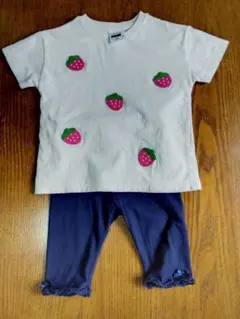 売り切りZARA 苺刺繍 Tシャツ 2-3歳＆ミキハウスホットビスケッツレギンス