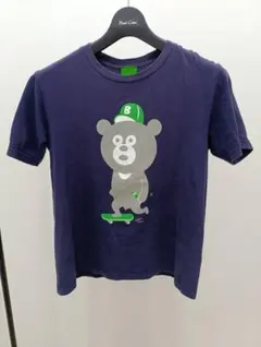BEAMS T ベア スケートボード グラフィック Tシャツ ネイビー