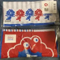 大阪関西万博　ミャクミャク　タオルハンカチ　1枚　ハンドタオル　 公式グッズ
