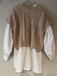 ケーブルマルチウェイレースアップニット　チコ