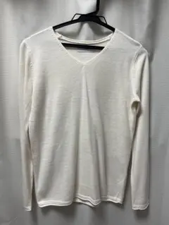 AZUL by MOUSSY ホワイト Vネック 長袖ニット