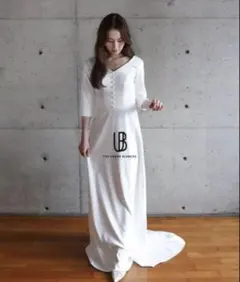 bovera LONG RIBBON DRESS ピンクベージュ - メルカリ