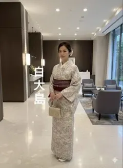 ぴ*ま様 【逸品】●鹿児島県伝統工芸品●【白大島紬】●泥染●生糸●紬●単衣 ぴ*ま様 【逸品】○鹿児島県伝統工芸品○【白大島紬】○泥染○生糸○紬