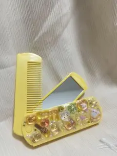 ミラー付きコーム デコ ボンボンドロップ