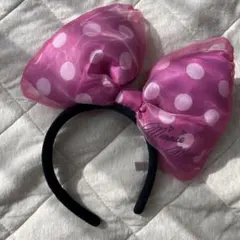 ミニー　カチューシャ　ドット　リボン