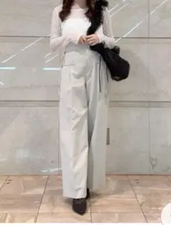 ノエラ　サイドリボンワイドパンツ