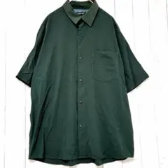 グローバルワーク深緑 グリーン 緑 S 半袖シャツ 開襟