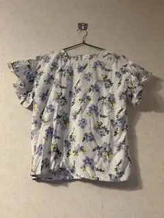 GLOBAL WORK 花柄フリル袖トップス 150