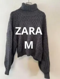 ZARA ザラ トップス ニット セーター タートルネック ブラック サイズM