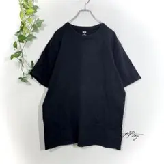 ユニクロ クルーネックTシャツ XL 黒 ブラック 綿100% シンプル