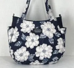 チューリップ型バッグ　ピオニー・ネイビー　ハンドメイド