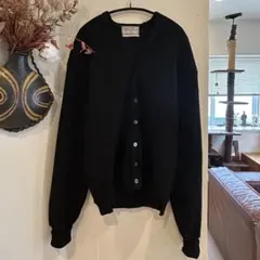 60s 70s アルパカカーディガン ブラック 黒 100%