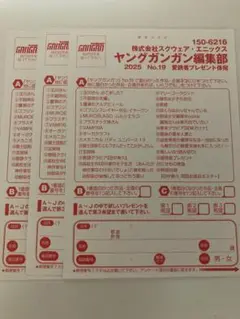 ヤングガンガン　田中美久　応募葉書3枚　応募券