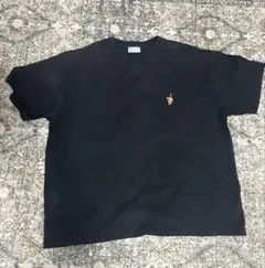 ブラック Tシャツ カラフル刺繍