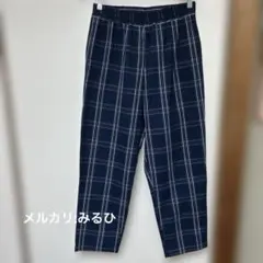Samansa Mos2 blue 柄アソートリラックスパンツ　L