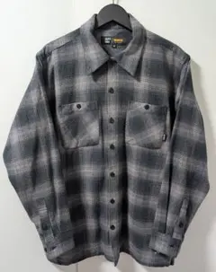 BLUCO OMBRE CHECK FLANNEL SHIRT BLACK