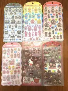 【新品】モンチッチ シール 6点セット コットンパフィ　定価3652円