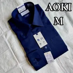 No.124①【新品 AOKI シャツ 長袖 ノンアイロン ストレッチ Mサイズのサムネイル