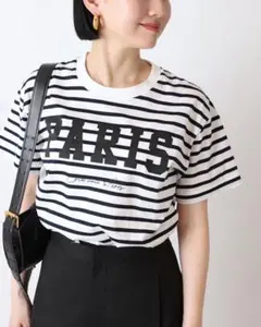 VERMEIL par iena PARIS ロゴボーダーTシャツ 半袖 日本製のサムネイル