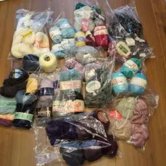 多色アクリル・ウール混合毛糸セット