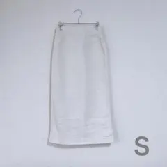 【美品】タイトスカート◆ベージュ系◆バックポケット／スリット入り◆Ｓ