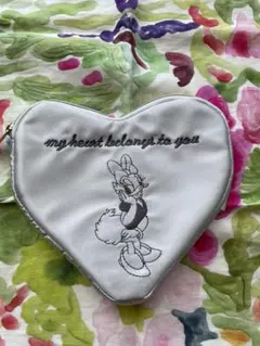 「未使用品」 大人っぽいデイジーダック/Daisy Duck ハート型ポーチのサムネイル
