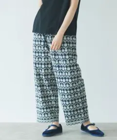 今季タグ付新品☆yuni☆コットンリネンデニムワイドコクーンパンツ