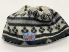 フリース　キャップ　ニット帽　古着　柄