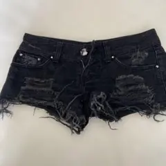 LIP SERVICE ブラックデニムショートパンツ