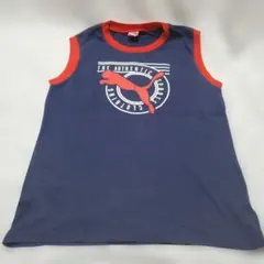 【美品】PUMA ノースリーブ タンクトップ 150 ネイビー レッド