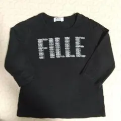 COMME CA DU MODE FILLE 黒 Tシャツ 110A