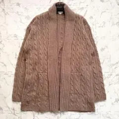 極美品♡ マックスマーラ カシミヤ混 カーディガン ケーブルニット L 白タグ