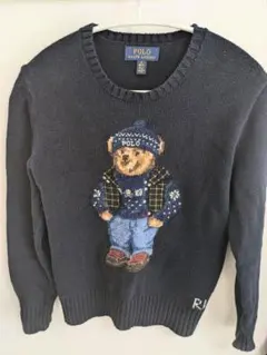 R様✨希少✨ポロラルフローレン ポロベア ニット ネイビー XS~S POLO RALPH LAUREN(ポロラルフローレン) ポロベア コットン