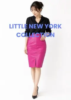 LITTLE NEW YORK 本革 タイトスカート ピンク 4のサムネイル