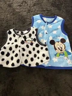 ベスト　パジャマ　冬　もこもこ　ベビー　2点セット