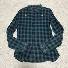 FULLCOUNT フルカウント　シーア　透け感　星　刺繍　チェック　シャツ