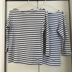 ORCIVAL ストライプ 七分袖 Tシャツ ブルー・ネイビー