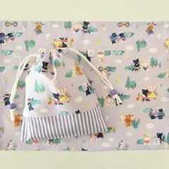 138 給食袋　ランチョンマット　ハンドメイド