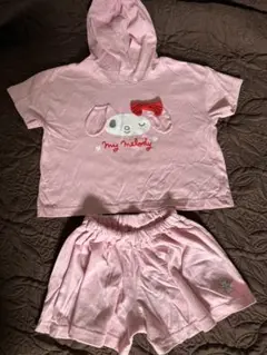 My Melody フード付きTシャツとショートパンツセット 100cm
