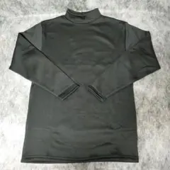 モックネック長袖インナーシャツ M 裏起毛 ブラック